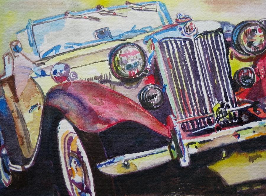 M G Car  Painting by Anna Ruzsan