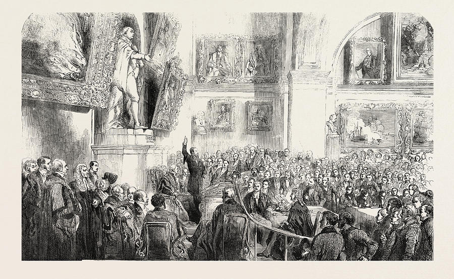 M. Kossuth Addressing The Court Of Common Council Drawing by English ...