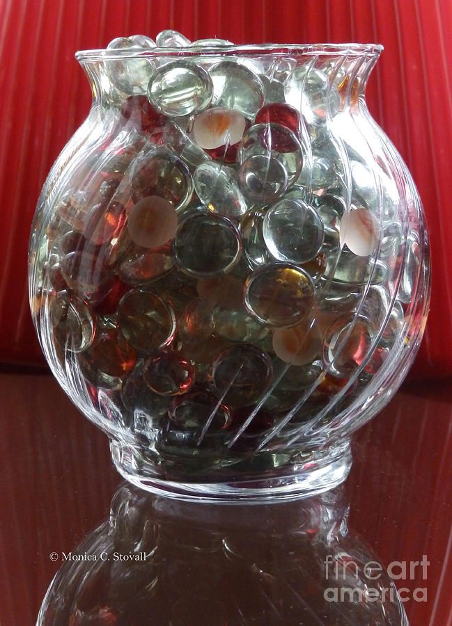 M Still Life Collection Glass Beads Glass Jar Reflections No. SLC30 Photograph by Monica C Stovall