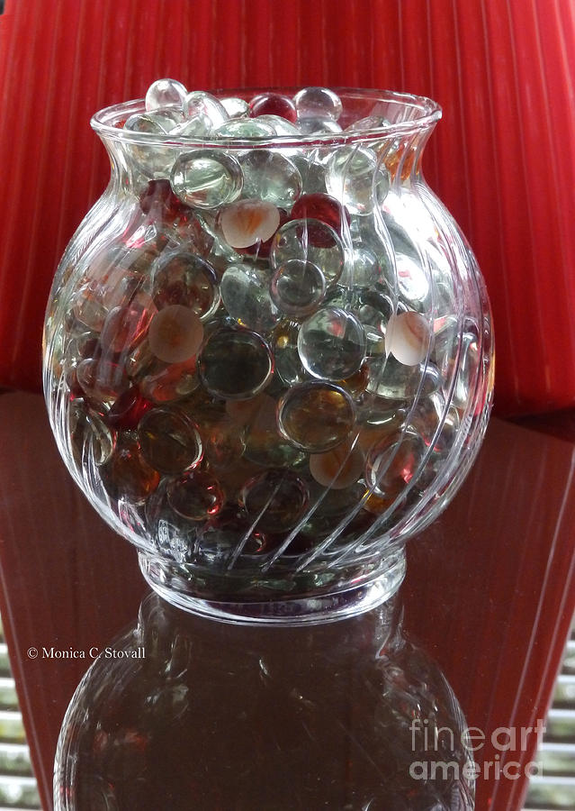 M Still Life Collection Glass Beads Glass Jar Reflections No. SLC31 Photograph by Monica C Stovall