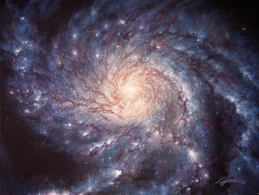M101 Pinwheel Galaxy Painting by Lucy West