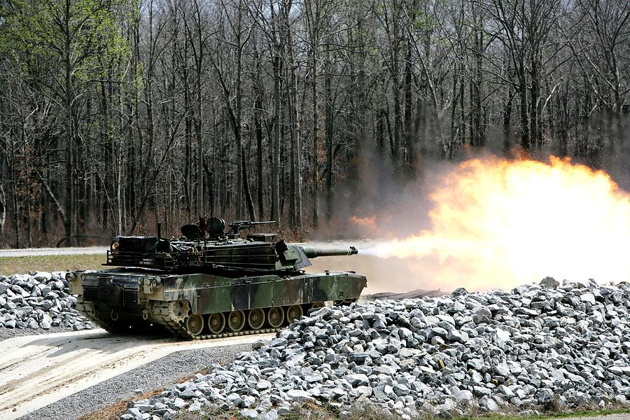 M1A1 Abrams Tank Firing Photograph by L Brown