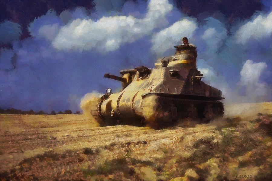 M3 Lee tank Painting by Kai Saarto