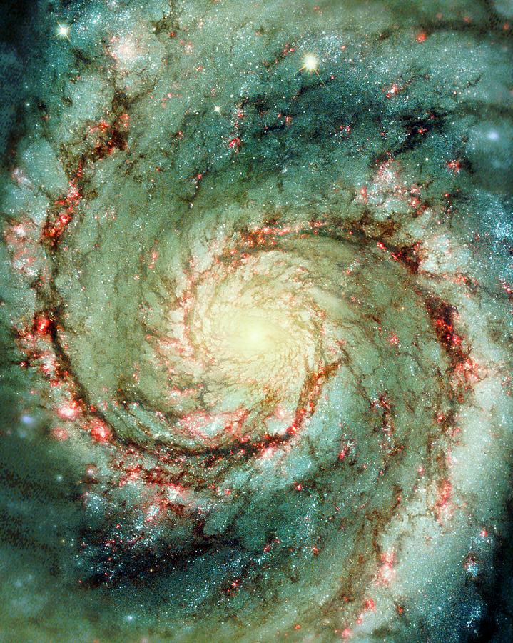 Space Photograph - M51 Whirlpool Galaxy by Nasaesastscihubble Heritage Team