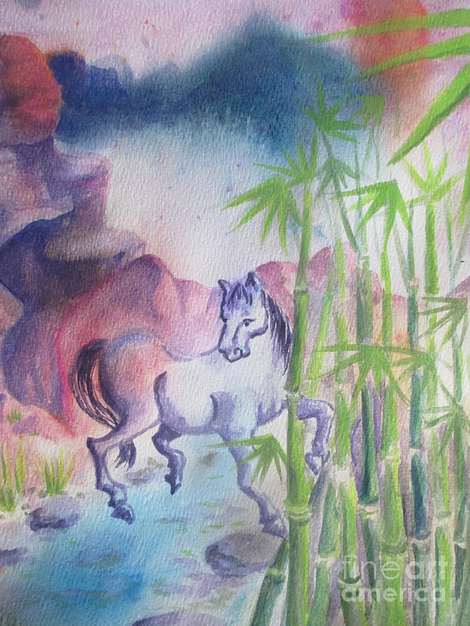 Ma the Horse Painting by Lynn Maverick Denzer