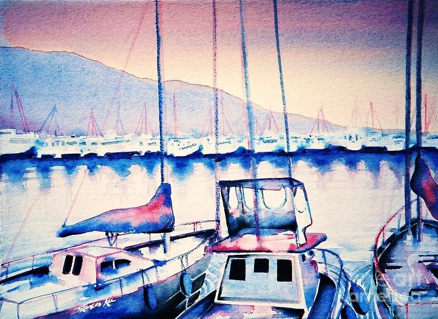 Maalaea Harbor Painting by Frances Ku