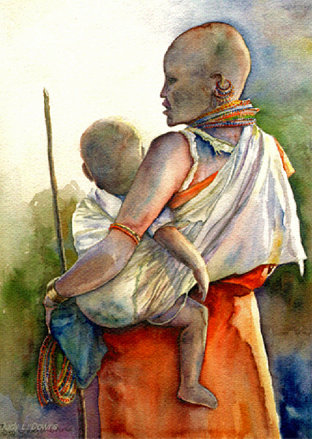 Africa Painting - Maasai Mother I by Judy Downs