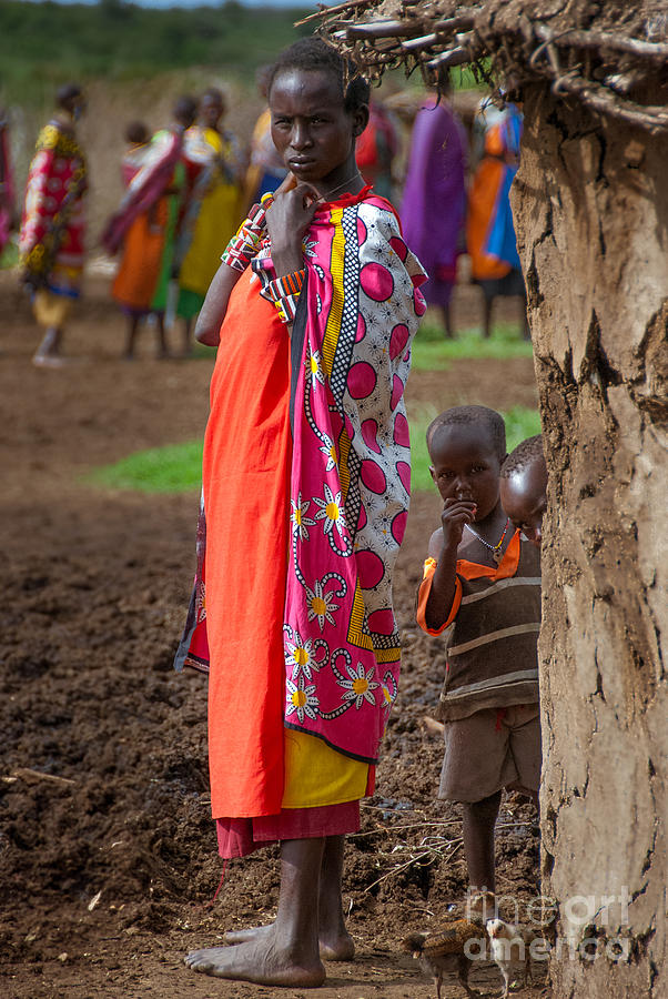 Maasai Woman and Children Photograph by Joel Leslie - Fine Art America