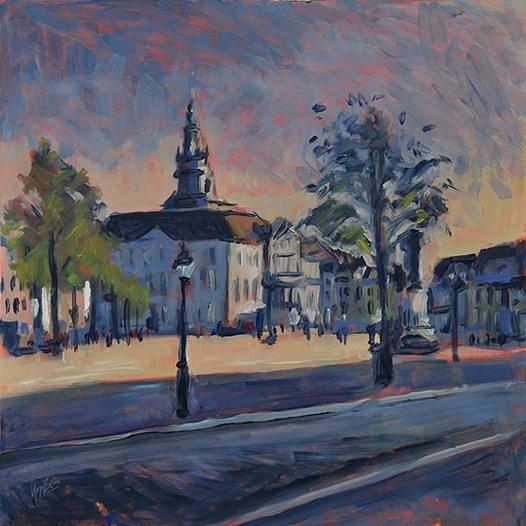 Maastricht town hall Painting by Nop Briex