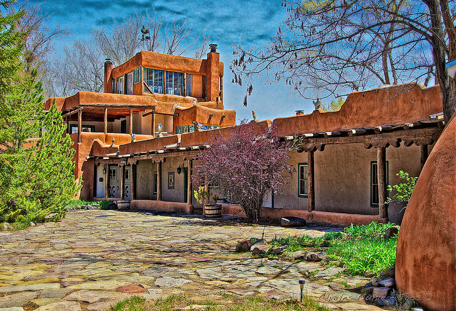 Mabel Dodge Luhans courtyard Photograph by Charles Muhle
