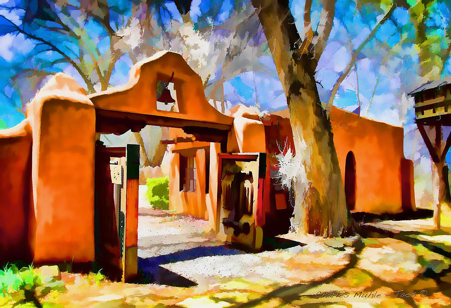 Mabels gate as oil painting Digital Art by Charles Muhle