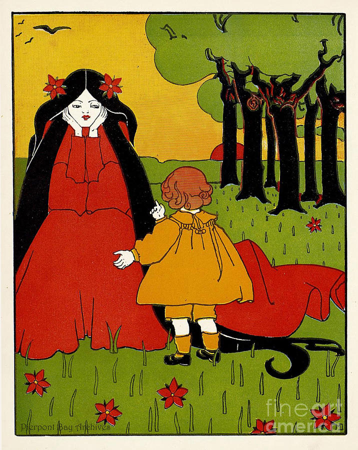 Mable Dearmer Book Plate Black Forest Girl With Forest Nymph Digital 