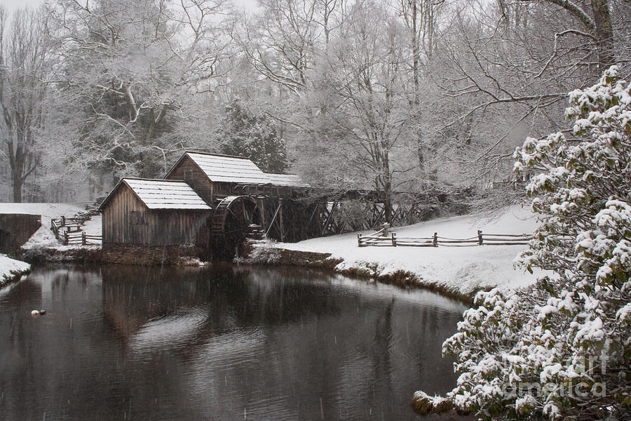 Winter Photograph - Mabry Mill - 1 by John Hassler