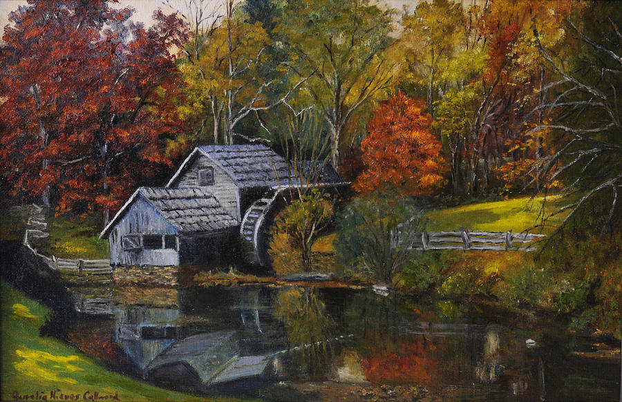 Mabry Mill at Dusk Painting by Aurelia Nieves-Callwood