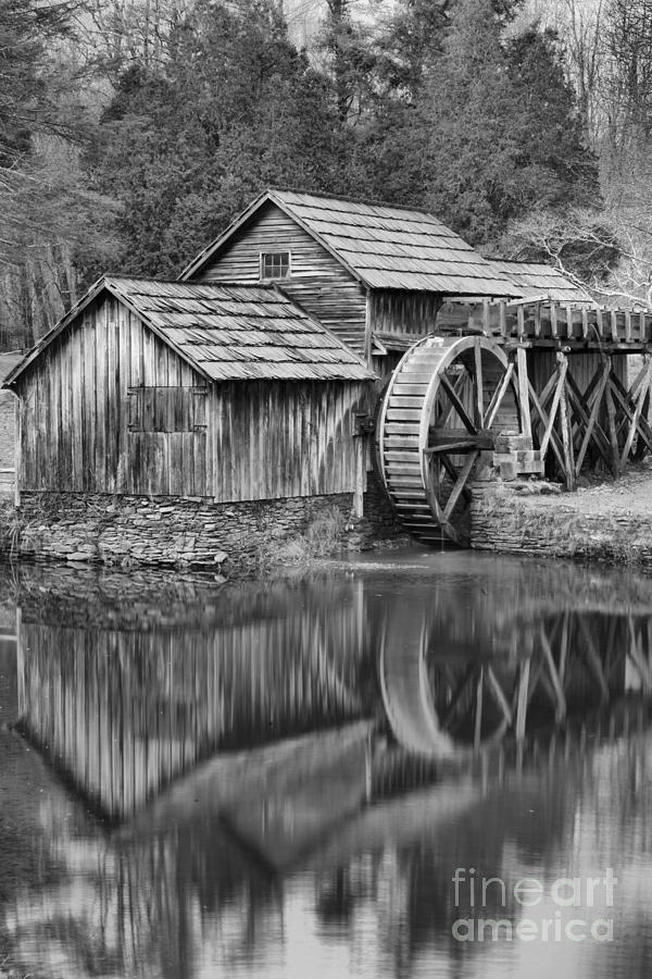 Mabry Mill Black And White Portrait Photograph by Adam Jewell