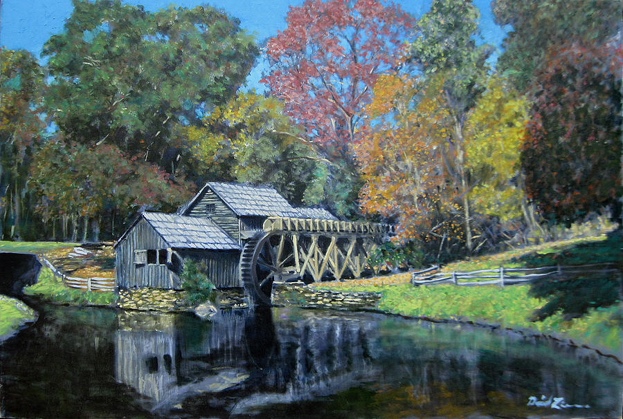Mabry Mill Painting by David Zimmerman