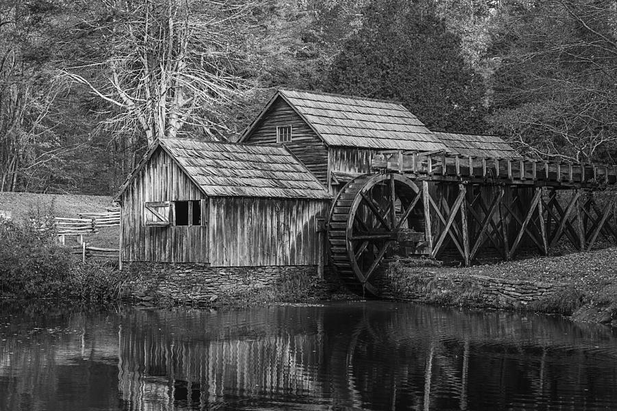 Mabry Mill in Black and White Photograph by Amber Kresge