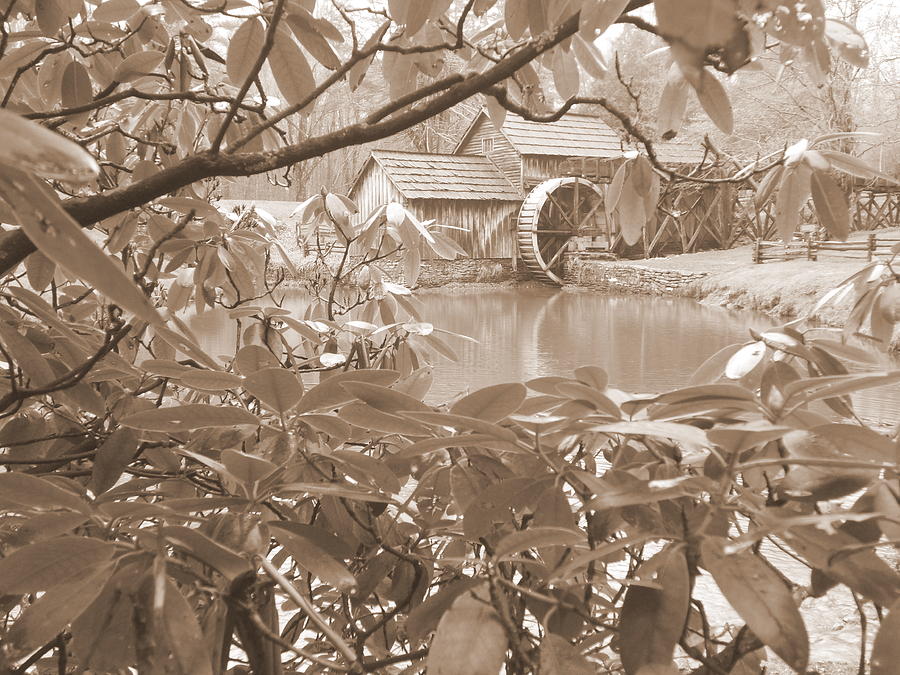 Mabry Mill in Sepia Photograph by Diannah Lynch
