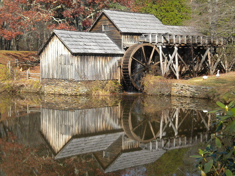 Mabry Mill Waterwheel Reflection Photograph by Diannah Lynch