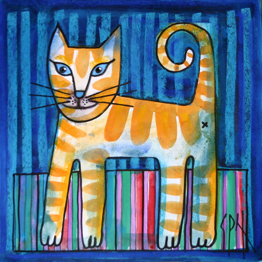 Still Life Painting - MAC-CATS 28- Lunjo by Saso  Petrosevski Novak - SPN