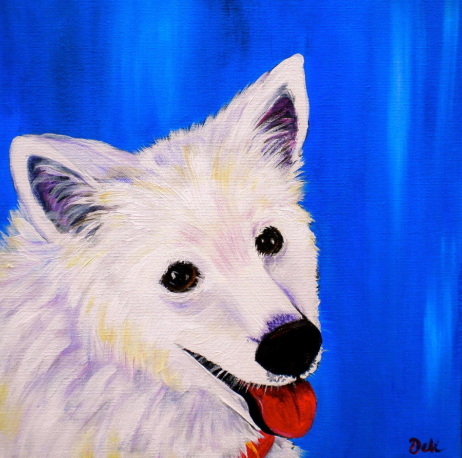 American Eskimo Dogs Painting - Mac by Debi Starr