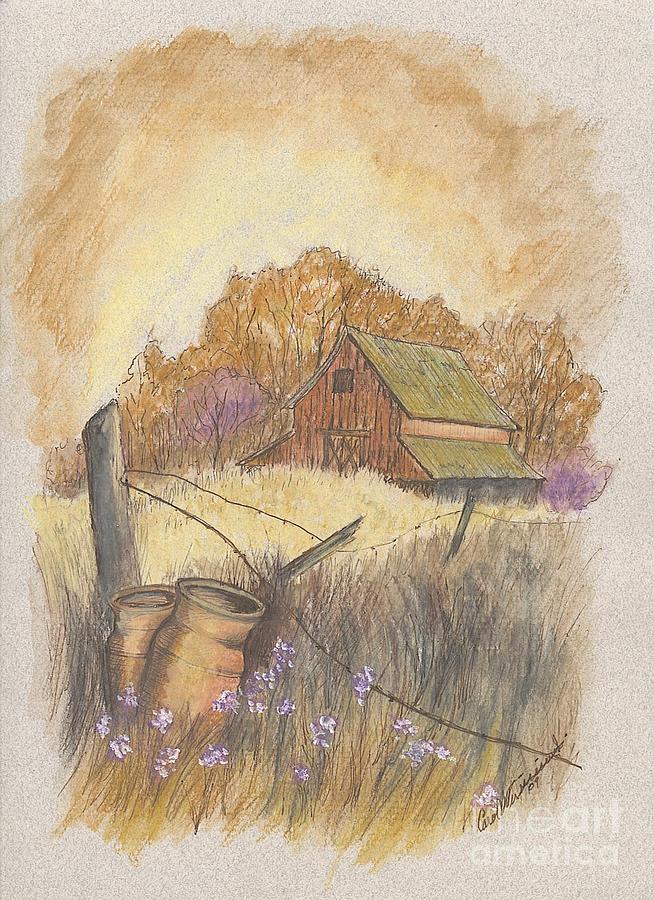 Mac Gregors Barn  Drawing by Carol Wisniewski