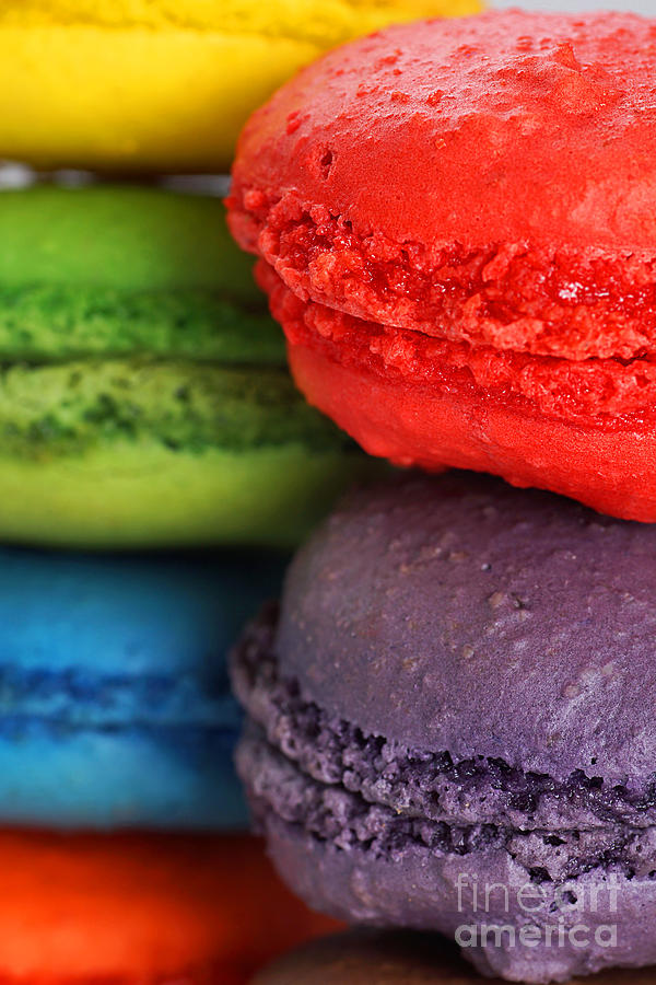 Cake Photograph - Macaroons background by Sylvie Bouchard