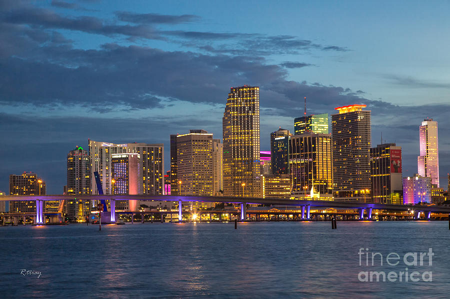 Miami as the Sun Sets Photograph by Rene Triay FineArt Photos