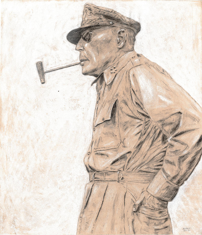 MacArthur Drawing by Dennis Larson Fine Art America