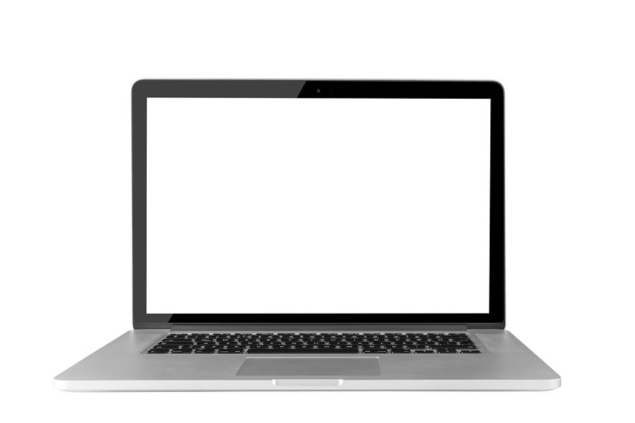 MacBook Pro with Blank Screen and Computer Clipping Path Photograph by Bombuscreative