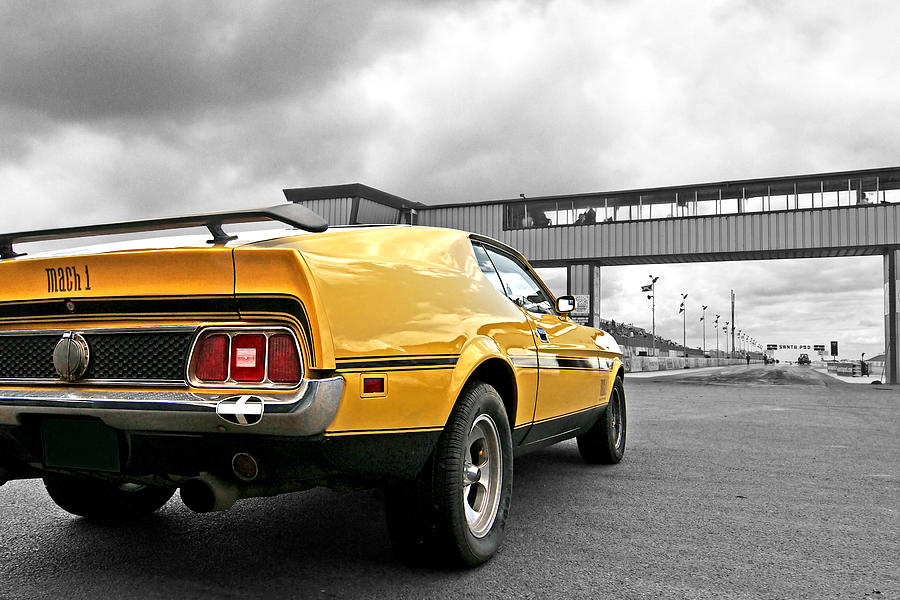 Mach1 Mustang Rear At The Drag Strip Photograph by Gill Billington