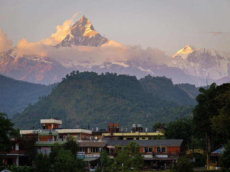 Machhapuchhare Peak Rising Photograph by Whit Richardson - Fine Art America