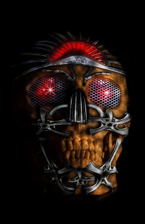 Abstract Digital Art - Machine head by Nathan Wright