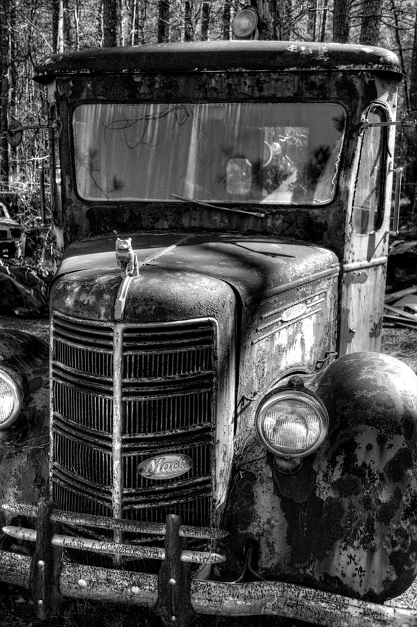 Mack Truck Photograph - Mack Truck in Black and White by Greg and Chrystal Mimbs