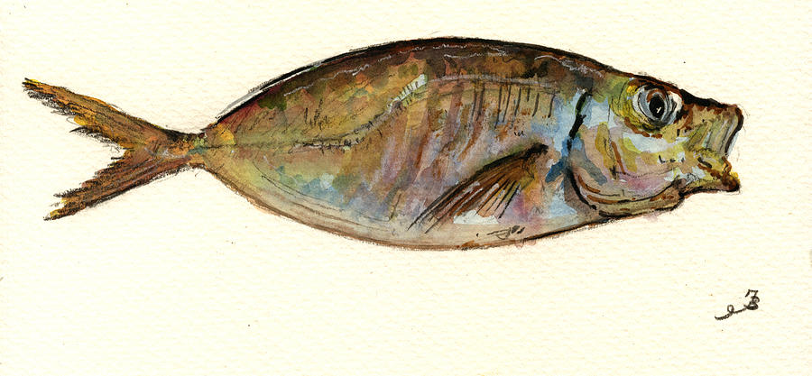 Fish Painting - Mackerel scad by Juan  Bosco