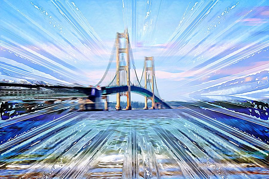 Mackinac Bridge Abstract Photograph by St Onge Fine Art America