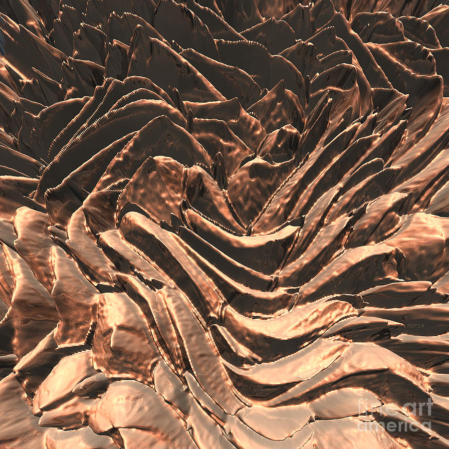 Macro Copper Abstract Digital Art by Phil Perkins