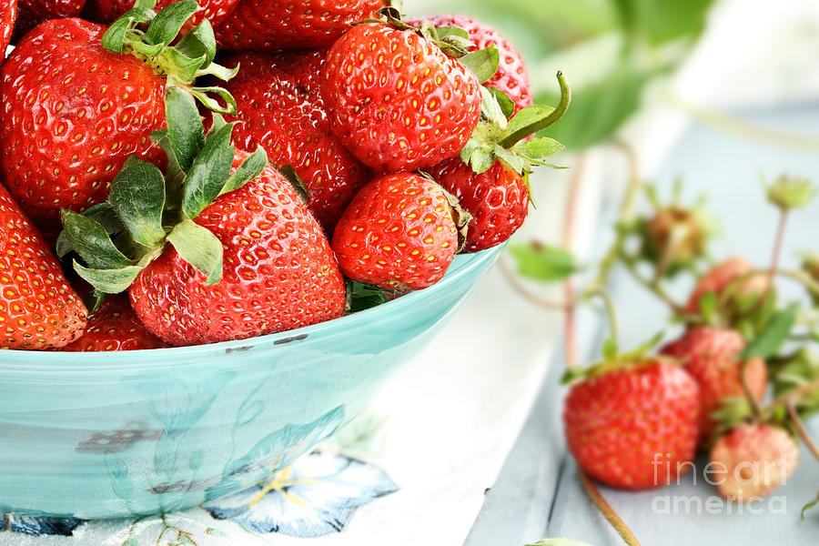 Macro of Fresh Strawberries  Photograph by Stephanie Frey