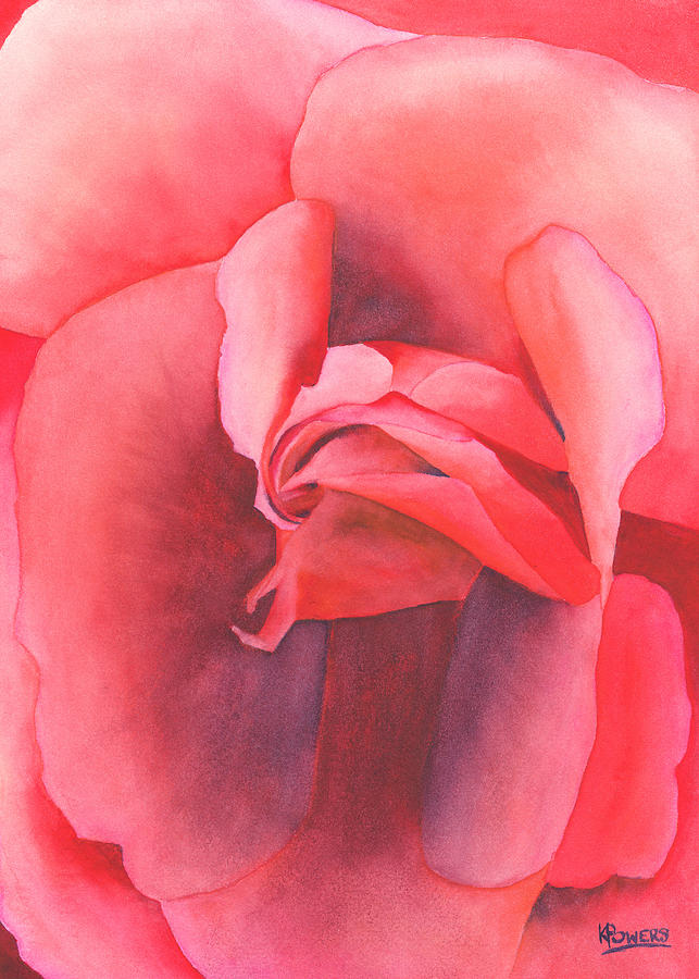 Macro Rose Painting by Ken Powers