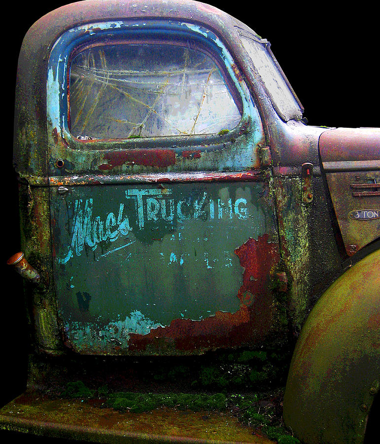 Macs Trucking - door posterized Photograph by Larry Hunter