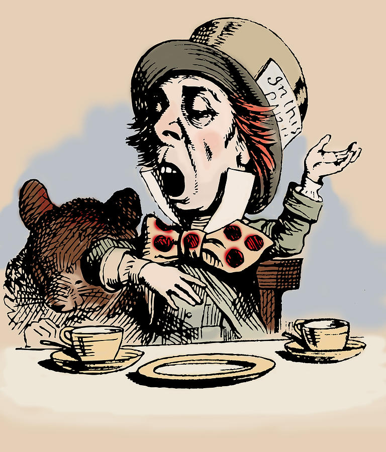 The Mad Hatter s Tea Party illustration from Alice in Wonderland by Lewis  Carroll Painting by John Tenniel - Fine Art America