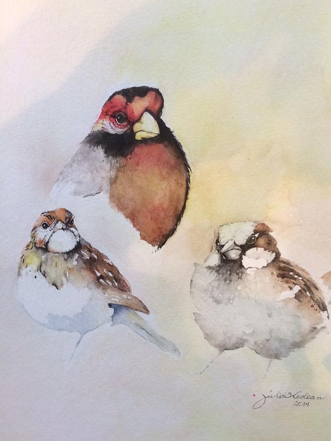 Mad Little Birds Painting by Julie Wedean