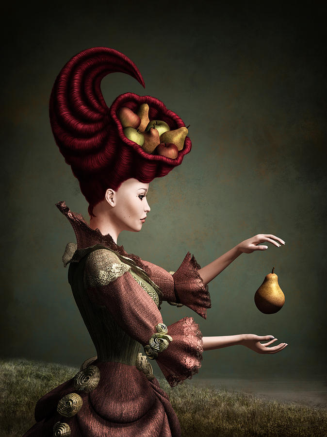 Surrealism Mixed Media - Madam Fruit by Britta Glodde