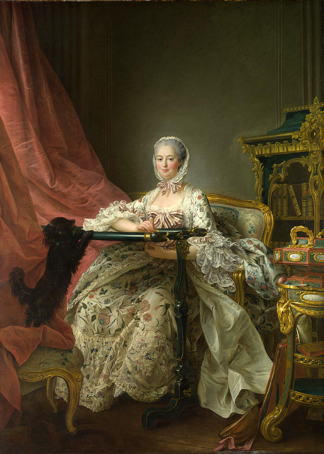 Madame de Pompadour at her Tambour Frame Painting by Francois-Hubert Drouais