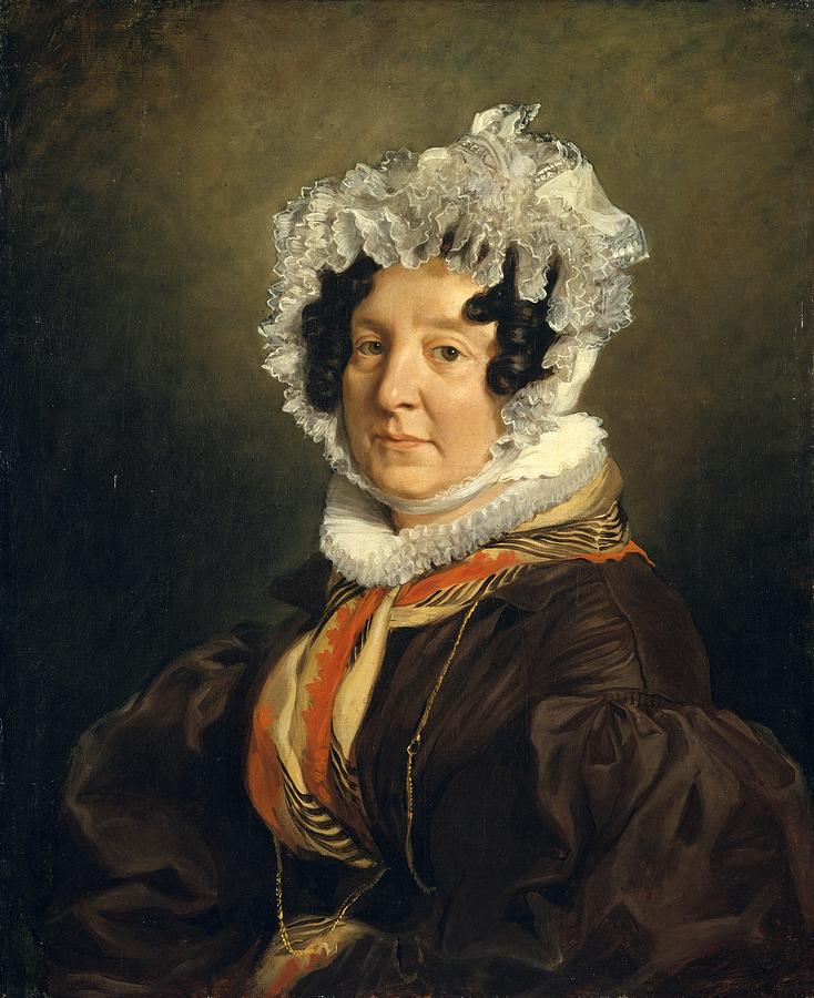 Eugene Delacroix Painting - Madame Henri Francois Riesener by Eugene Delacroix