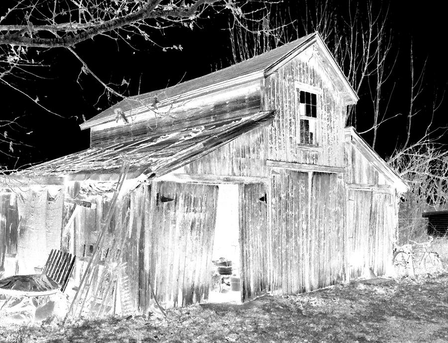 Madeline s Barn - Black and White Photograph by Nina-Rosa Duddy