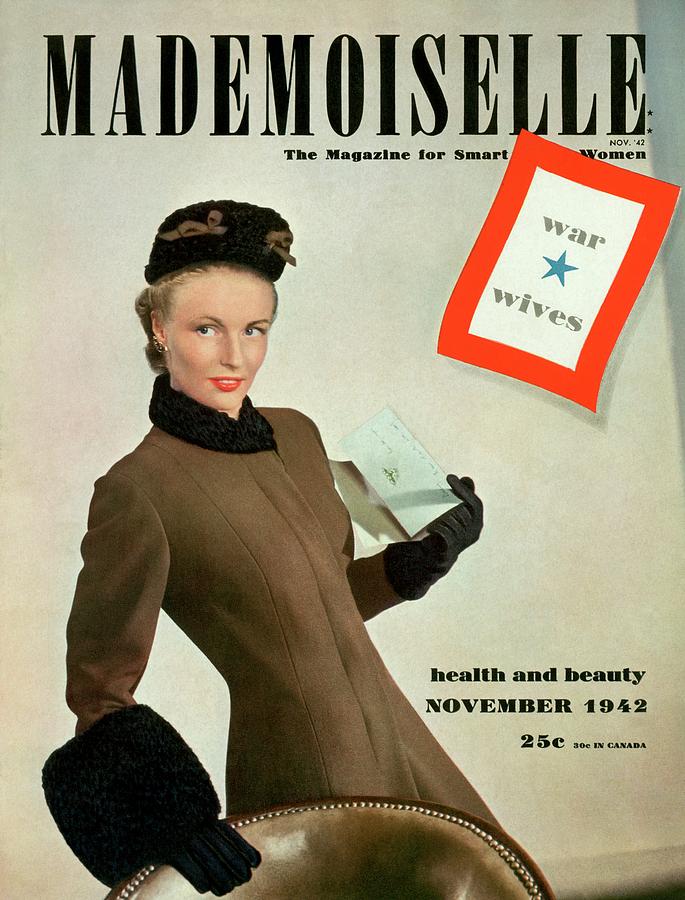 Mademoiselle Cover Featuring A Model As A War Photograph by Robert Weitzen