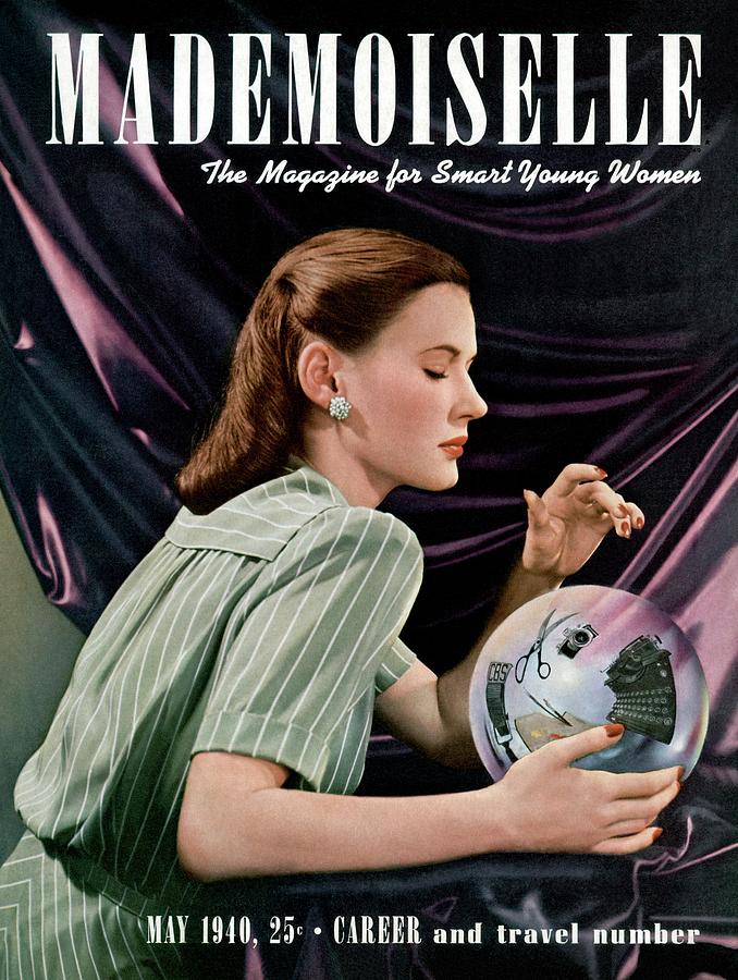 Mademoiselle Cover Featuring A Model Gazing Photograph by Paul DOme