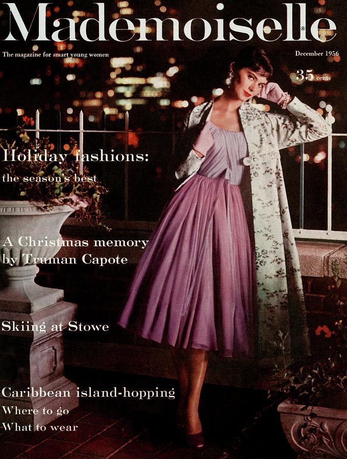 Mademoiselle Cover Featuring A Model On A Balcony Photograph by Mark Shaw