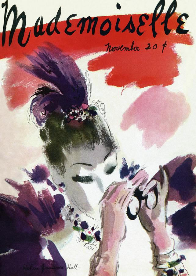 Mademoiselle Cover Featuring A Woman Looking Photograph by Helen Jameson Hall